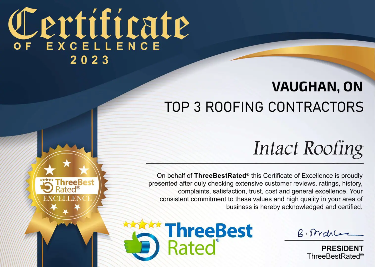 Intact roofing top roofing contractors in Vaughan